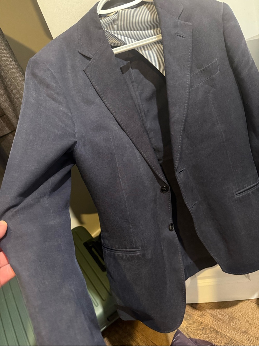 Armani collezioni Men's Navy Linen Blazer 38R - Picture 12 of 13
